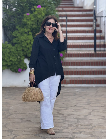 Camisa asimétrica negra