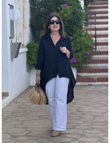 Camisa asimétrica negra