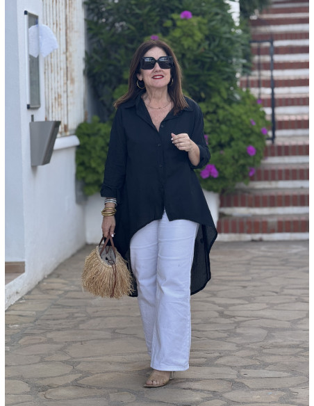 Camisa asimétrica negra