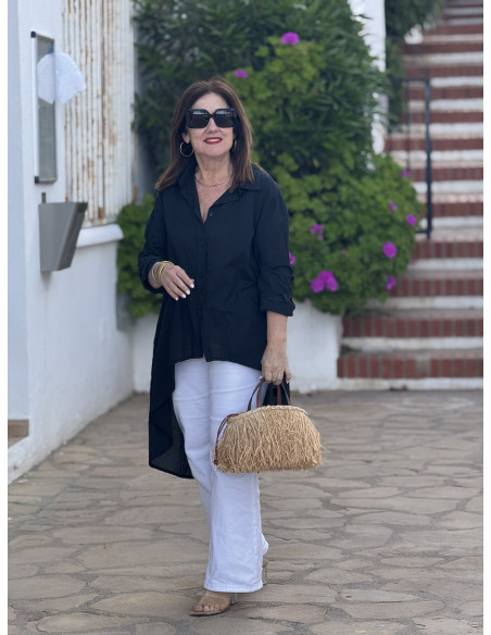 Camisa asimétrica negra