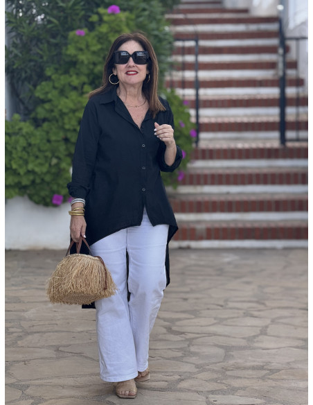 Camisa asimétrica negra