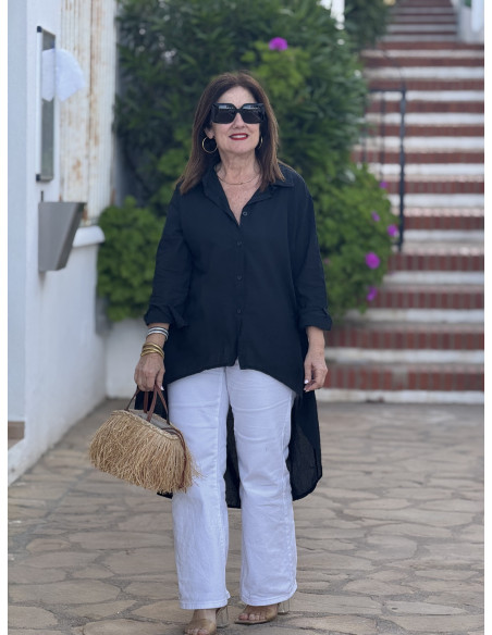 Camisa asimétrica negra