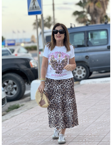 Camiseta blanca CALIFORNIA con alas en animal...