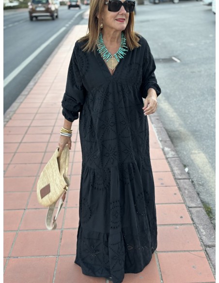 💚 Vestido Bordado Inglés Negro: Elegancia y Estilo sin Esfuerzo 🌟