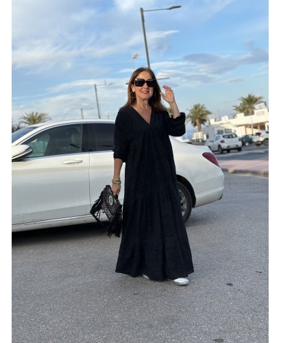 💚 Vestido Bordado Inglés Negro: Elegancia y Estilo sin... 2