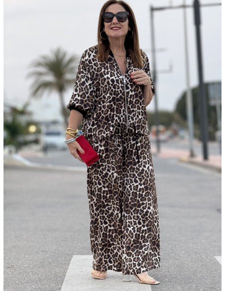 🐾 Pantalón Satinado Animal Print: Estilo Salvaje