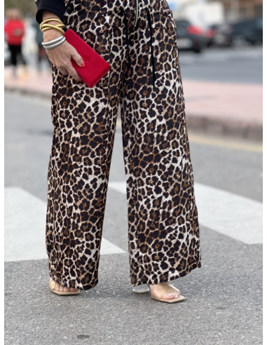 🐾 Pantalón Satinado Animal Print: Estilo Salvaje