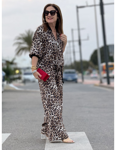 🐾 Pantalón Satinado Animal Print: Estilo Salvaje