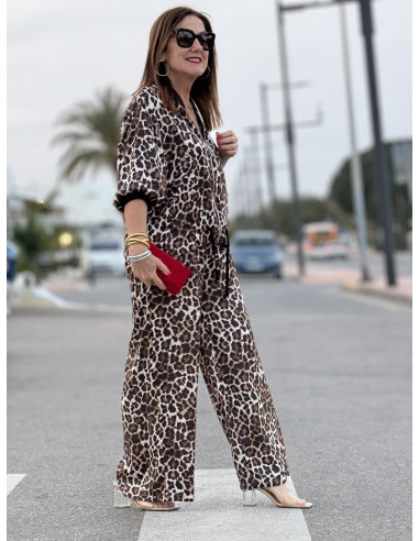 🐾 Pantalón Satinado Animal Print: Estilo Salvaje
