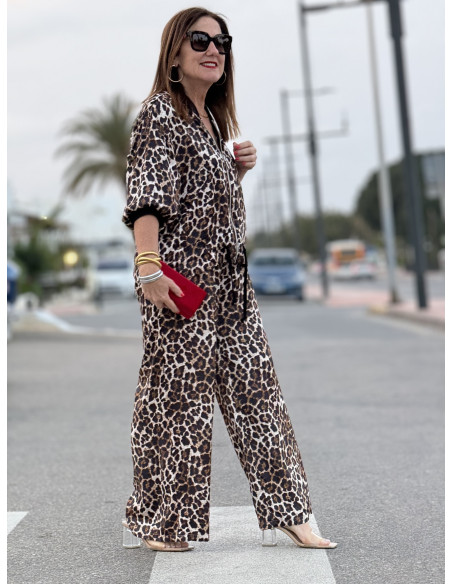 🐾 Pantalón Satinado Animal Print: Estilo Salvaje