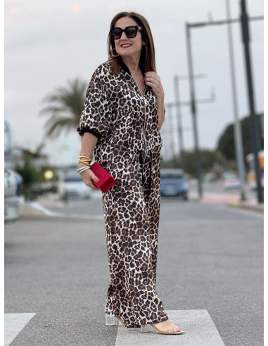 🐾 Pantalón Satinado Animal Print: Estilo Salvaje