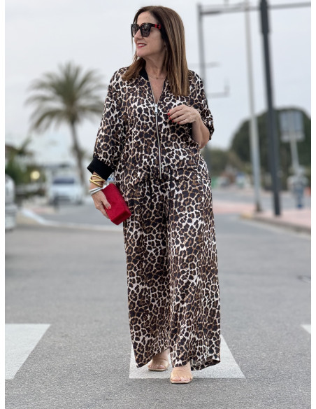 🐾 Pantalón Satinado Animal Print: Estilo Salvaje