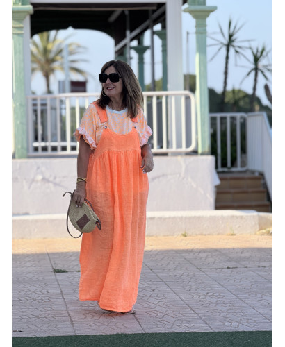 🌸 Peto de Lino naranja 2