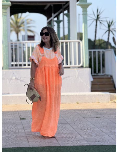 🌸 Peto de Lino naranja
