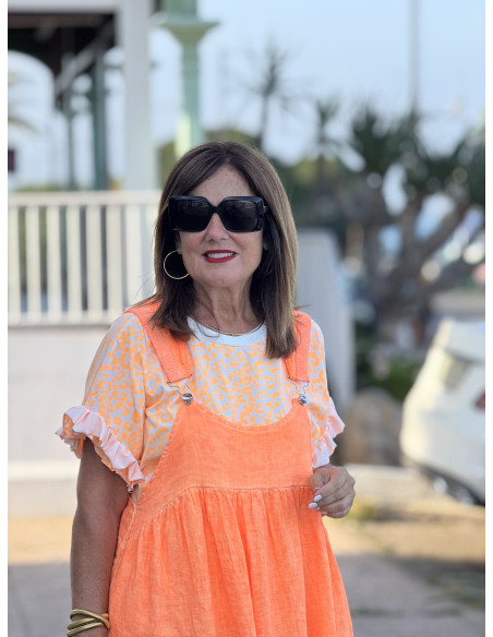 🌸 Peto de Lino naranja