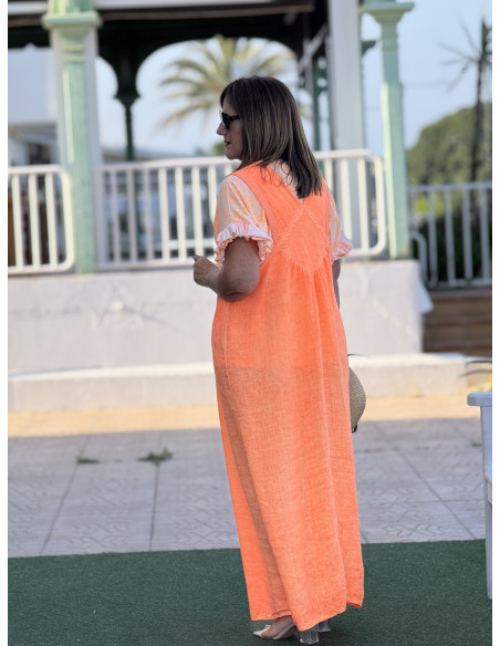 🌸 Peto de Lino naranja