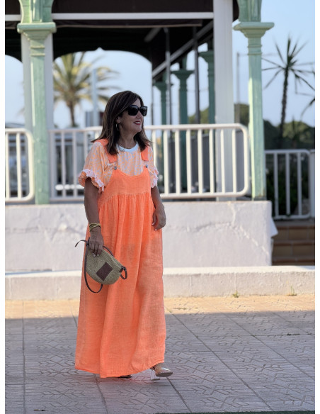 🌸 Peto de Lino naranja