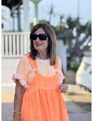 🌸 Peto de Lino naranja