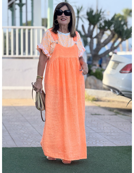 🌸 Peto de Lino naranja