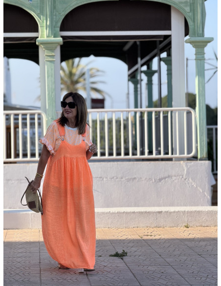 🌸 Peto de Lino naranja
