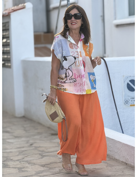 🐆 Camiseta Animal Print Naranja Flúor