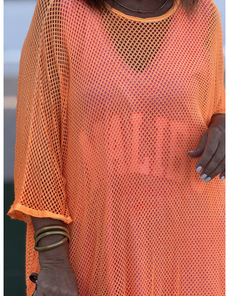 ⚡ Camiseta Naranja Flúor Rejilla