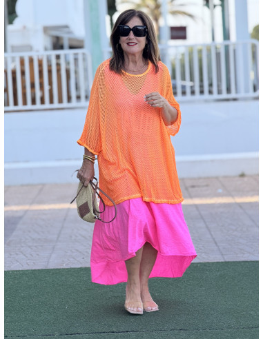 ⚡ Camiseta Naranja Flúor Rejilla