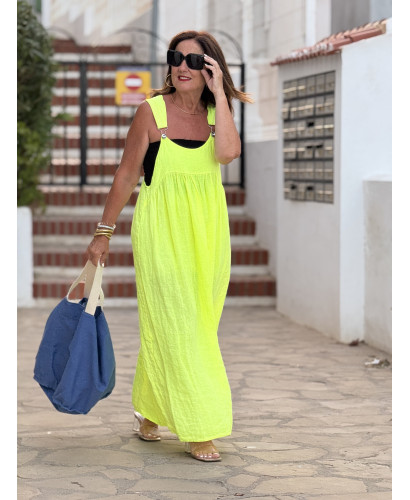 🌸 Peto de Lino amarillo flúor