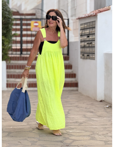 🌸 Peto de Lino amarillo flúor