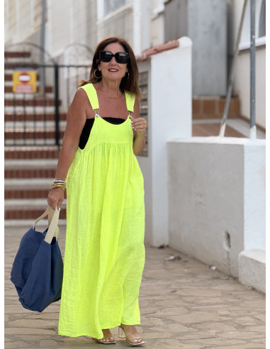 🌸 Peto de Lino amarillo flúor