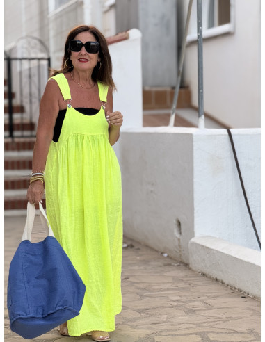 🌸 Peto de Lino amarillo flúor