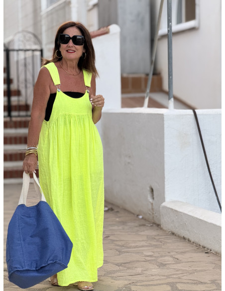 🌸 Peto de Lino amarillo flúor