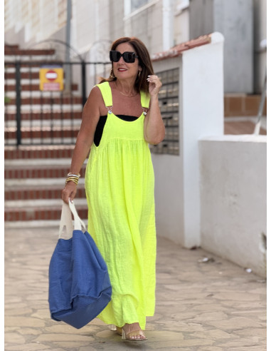 🌸 Peto de Lino amarillo flúor