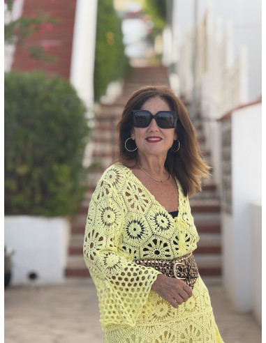 ☀️ Top Crochet Amarillo Volante