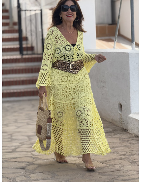 ☀️ Top Crochet Amarillo Volante