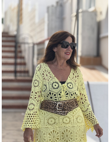 ☀️ Top Crochet Amarillo Volante