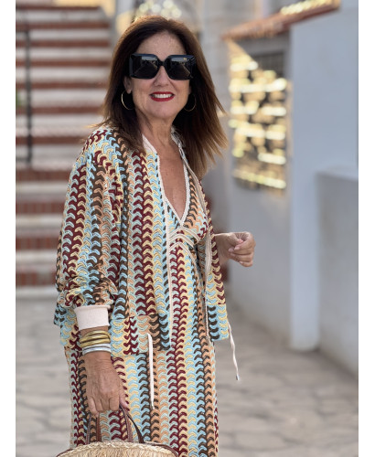 Chaqueta tipo bomber multicolor con cremallera 2