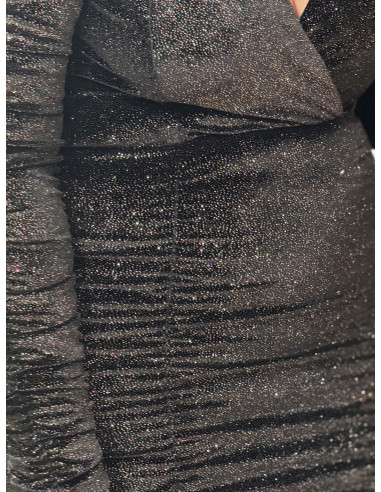 Vestido de terciopelo con brillo y manga...