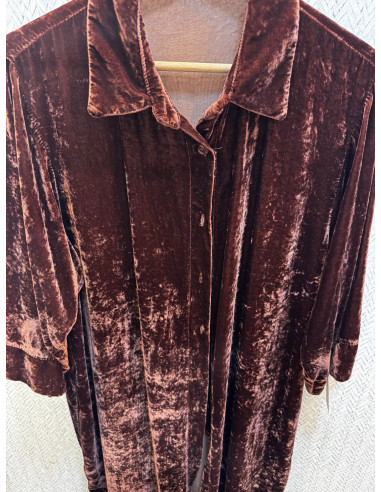 Kimono largo de terciopelo con aberturas...