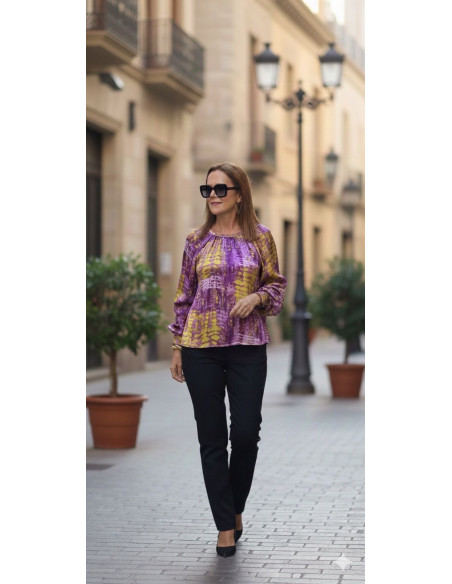 👚 Blusa Satén Malva y Lima