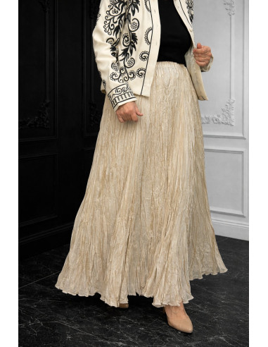 Falda cruda Fluida con Efecto Arrugado y...