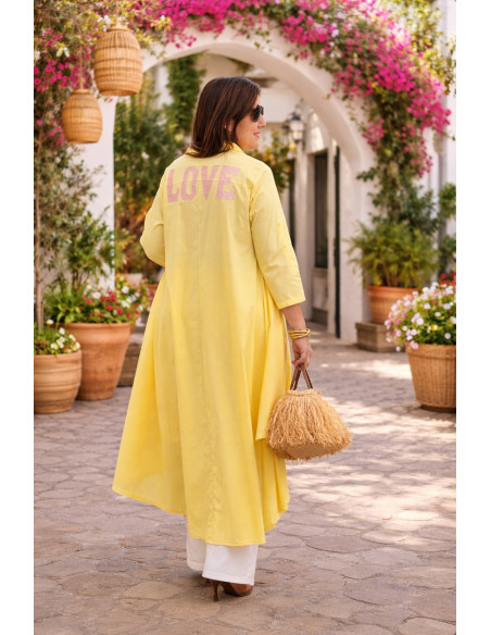 Camisa Asimétrica Amarilla LOVE