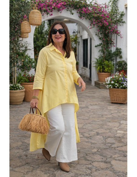 Camisa Asimétrica Amarilla LOVE