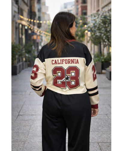 Conjunto Dos Piezas Negro y Crudo Estampado 2