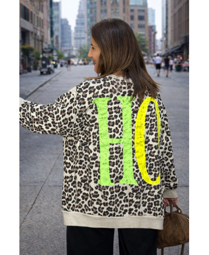 Sudadera Animal Print Marrón SOHO Flúor 2