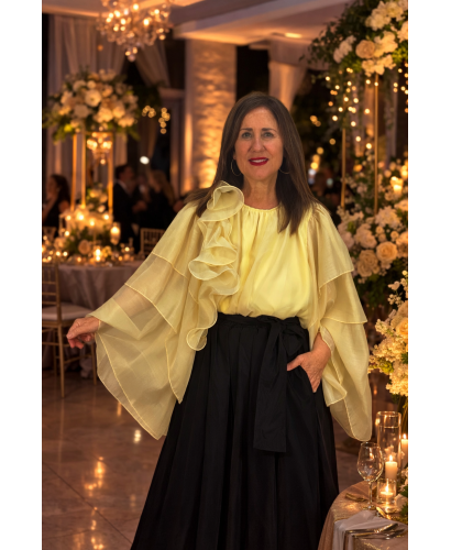 Blusa Amarilla de Gasa Fría