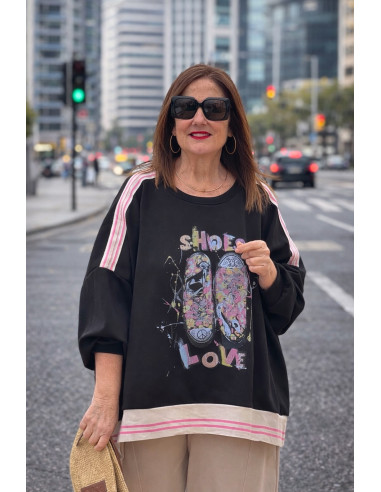 Sudadera Sneakers Flúor negra