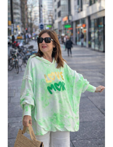 Sudadera Tie Dye Verde Flúor Gold