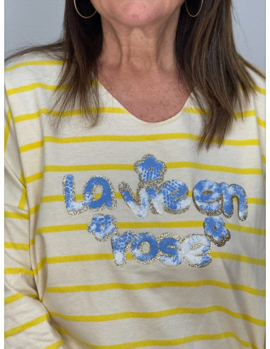 Camiseta Lemon Rose Rayas