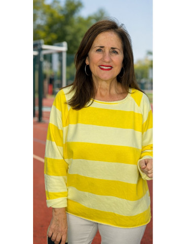 Sudadera Camiseta Rayas Candy Amarillo